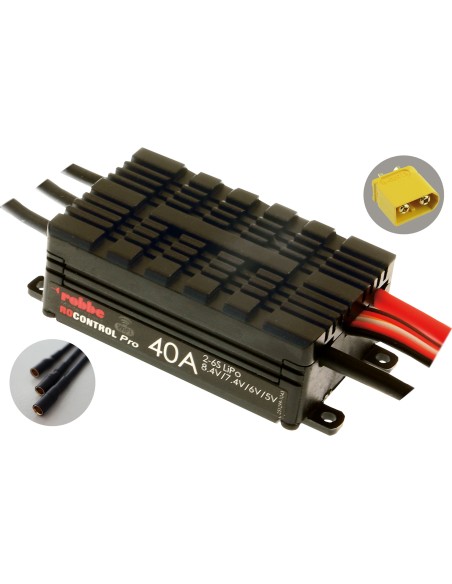 Variateur ROBBE RO-CONTROL PRO WIFI 2-6S 40A HV-BEC XT-60 / 3,5mm CONTACT OR