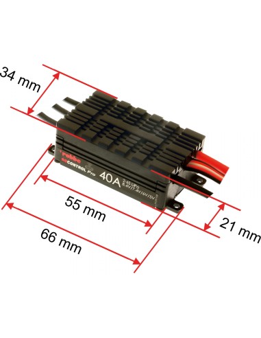 Variateur ROBBE RO-CONTROL PRO WIFI 2-6S 40A HV-BEC XT-60 / 3,5mm CONTACT OR