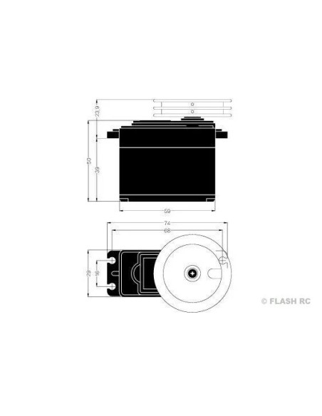Servo Treuil 3,5 tours Hitec HS-785HB (110g, 13.2kg.cm, 1.4s/360°)