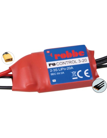 VARIATEUR ROBBE RO-CONTROL 3-20 2-3S -20(25)A 5V/2A BEC