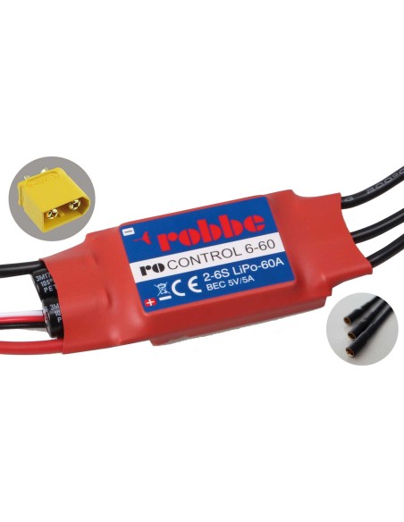 VARIATEUR ROBBE RO-CONTROL 6-60 2-6S -60(80)A 5V/5A SWITCH BEC