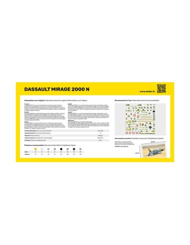 Maquette avion STARTER KIT Mirage 2000 N 1/72 Heller