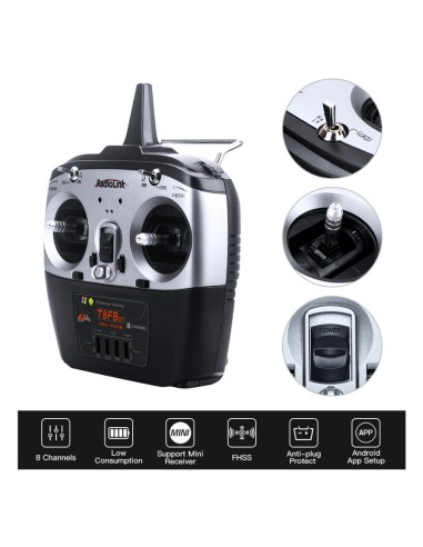 Radio Radio 8 canaux T8FB BT (Bluetooth) (Mode 1) avec récepteur R8EF