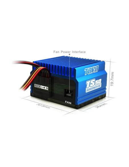 Variateur ESC TORO TS50 1/10 Sensored Brushless ESC 50Amp