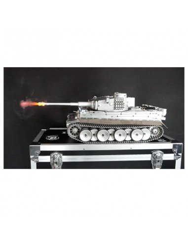 Char d'assaut, tank 1/16 RC Tiger I version full metal flash de bouche