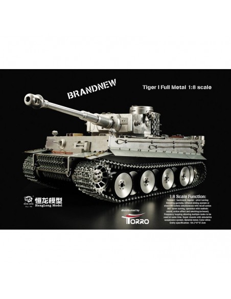 Char d'assaut, tank 1/8 RC Tiger I Full Metal Version Tank BB