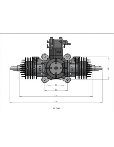 Modelisme rc Moteur essence 2 temps DLE-60 - Dle Engines
