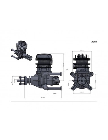 Modelisme rc Moteur essence 2 temps DLE-65 - Dle Engines