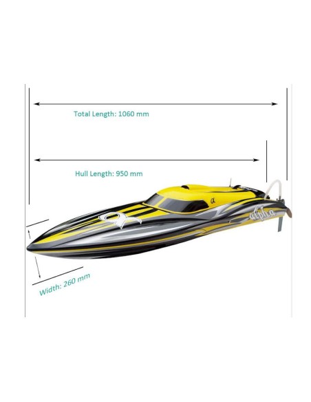 Bateau rc ALPHA ARTR JAUNE
