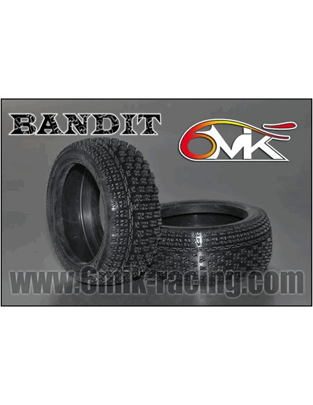 Pneus "BANDIT" 15/25° monté jante blanche (la paire)