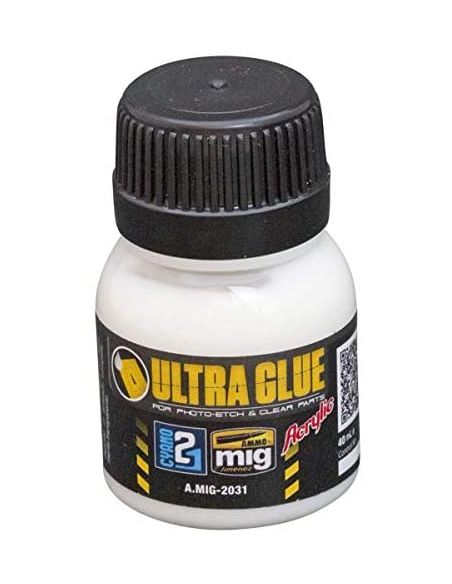 COLLE 21 ULTRA GLUE - AMMO MIG Colle21 (pour photo gravure, parties transparentes,plexis et plus) et Modelisme.