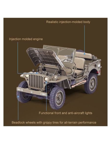 Modelisme R/C Voiture 1/6 1941 MB scaler ARTR car kit (RS version)
