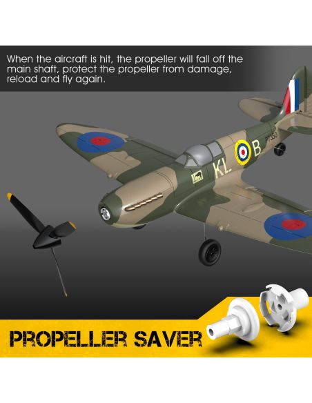 Modelisme avion rc Volantex RC Spitfire avec système de stabilisation acrobatique Xpilot One Key parfait pour les débutants RTF