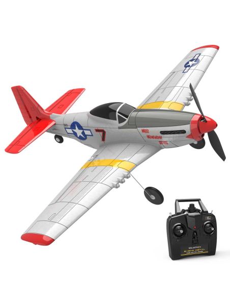 Modelisme avion rc VolantexRC Mini Mustang P51D 4-Ch Avion Débutant avec Stabilisateur Xpilot / Voltige à une touche 761-5 RTF, 