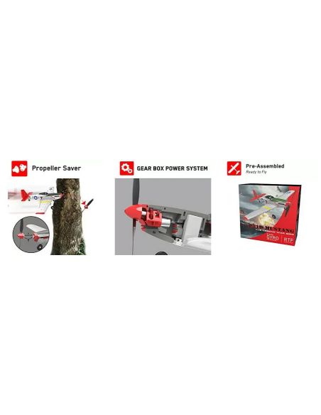 Modelisme avion rc VolantexRC Mini Mustang P51D 4-Ch Avion Débutant avec Stabilisateur Xpilot / Voltige à une touche 761-5 RTF