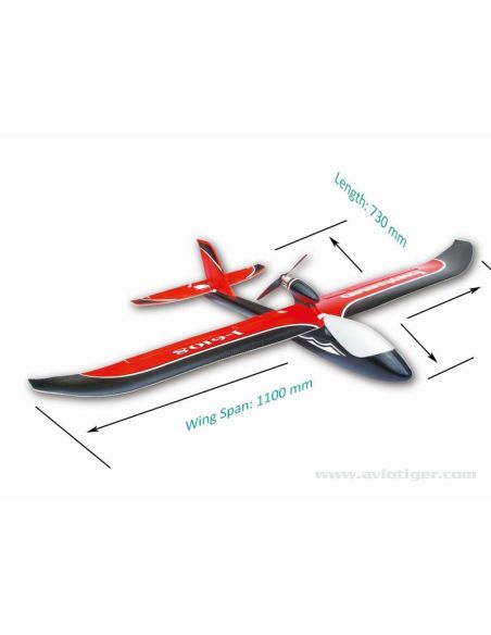 Planeur Rc HUNTSMAN 1100MM V2 ARTF ORANGE