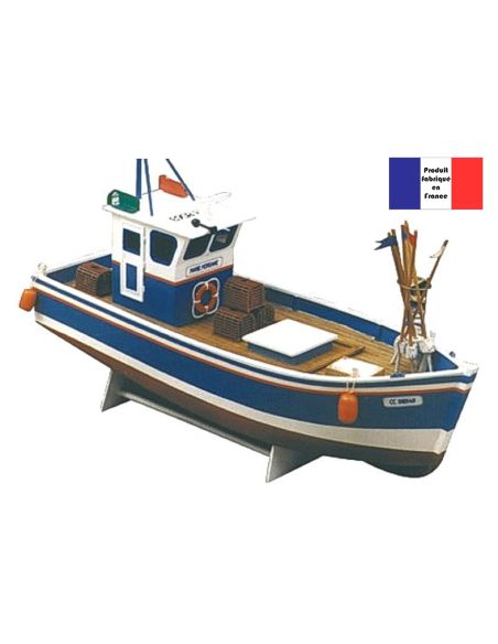 Bateau de pêche Marie morgan Maquette navigante construction bois. Modèle d'initiation