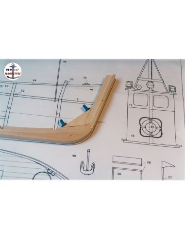 Bateau de pêche Marie morgan Maquette navigante construction bois. Modèle d'initiation