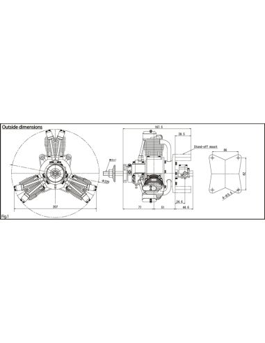 Moteur modelisme rc SAITO FG 60R3