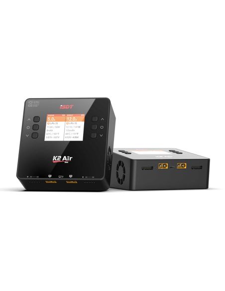 Chargeur modélisme ISDT K2 Air Dual Charger 200 (500)W x2 AC/DC Chargeur 1-6S avec technologie BattAir