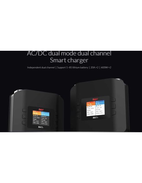 Chargeur modélisme ISDT K4 Smart Charger AC/DC 1-8S / 2x 20A 2x 600W