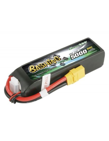 Accu LIPO Batterie Gens Ace Bashing-Series, Lipo 4S 14.8V 5000mAh 60C Prise XT90