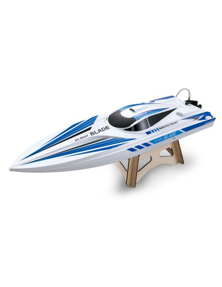 Bateau rc modélisme BATEAU À MOTEUR BLADE MONO BLANC/BLEU 2,4 GHZ JUSQU'À 40 KM/H