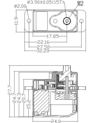 Servo analogique Robbe Modellsport FS 151 BB MG HV 140°