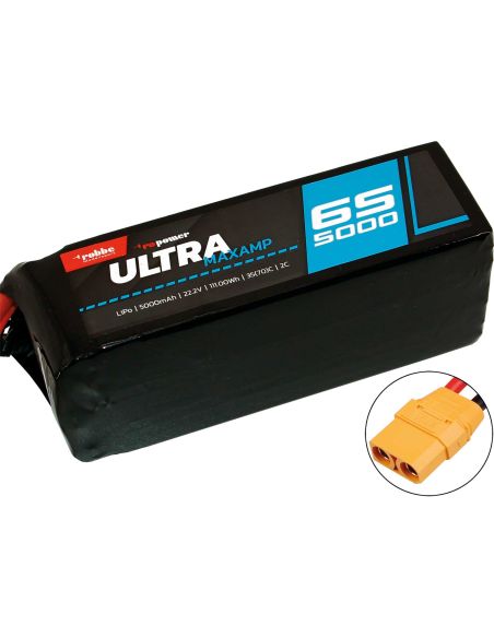 Accu Robbe Modellsport RO-POWER ULTRA MAXAMP 5000MAH 22,2 VOLT 6S 35(70)C LIPO AKKU XT-90