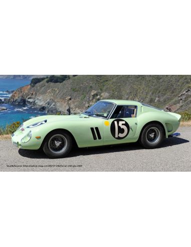 Voiture de collection CMC Ferrari 250 GTO, Goodwood 1962, 15 Stirling Moss Team/Irlande Édition limitée 2200 pièces.