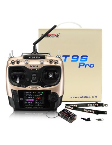 Radiocommande AT9S Pro 10/12-Channels radio (Mode 1) with R9DS Receiver
