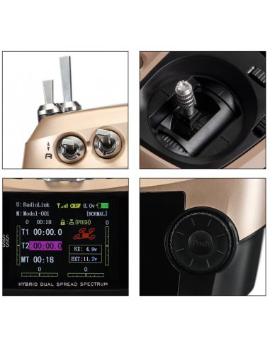 Radiocommande AT9S Pro 10/12-Channels radio (Mode 1) with R9DS Receiver