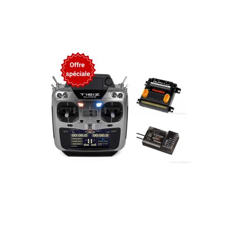 Radio futaba T16iZ Super + recepteur R7208SB + avec DOUBLE ALIMENTATION FUTABA DLPH-1 - Nouveauté