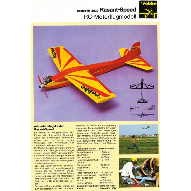 Avion Robbe Modellsport Rasant Speed Edition anniversaire 50 ans Version thermique