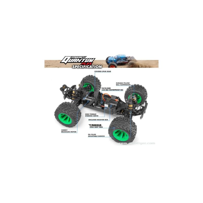 QUANTUM MT 1/10 4X4 FLUX ARGENT | Ventedemodelisme.fr