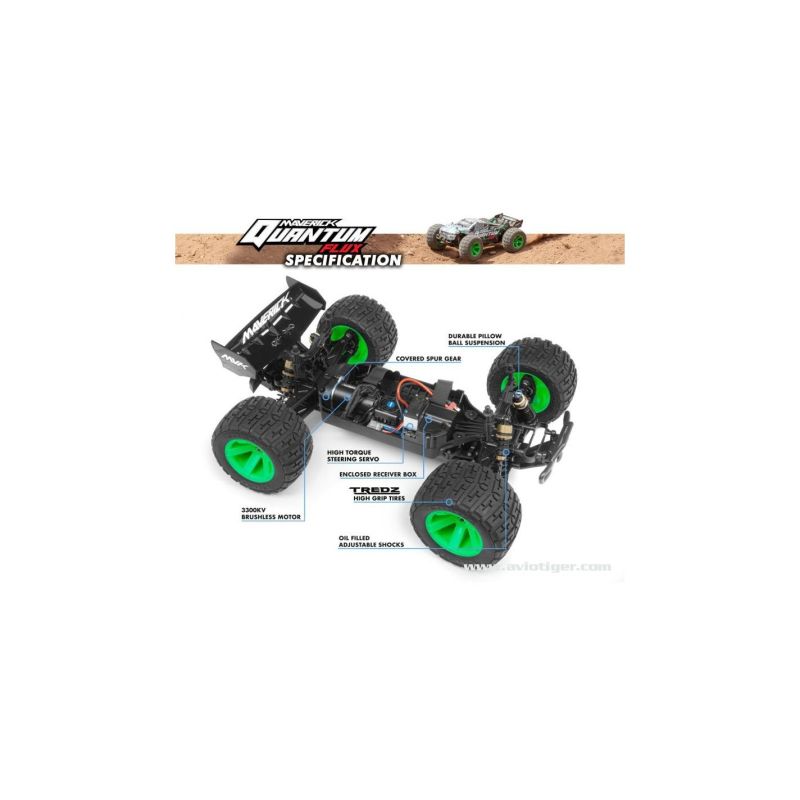 QUANTUM XT 1/10 4X4 FLUX ARGENT | Ventedemodelisme.fr