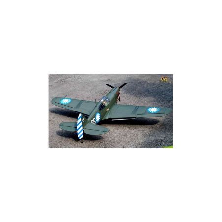 Avion VQ Model P-40 Kitty Hawk 1.57m + Saito FA-62B Moteur methanol 4 temps