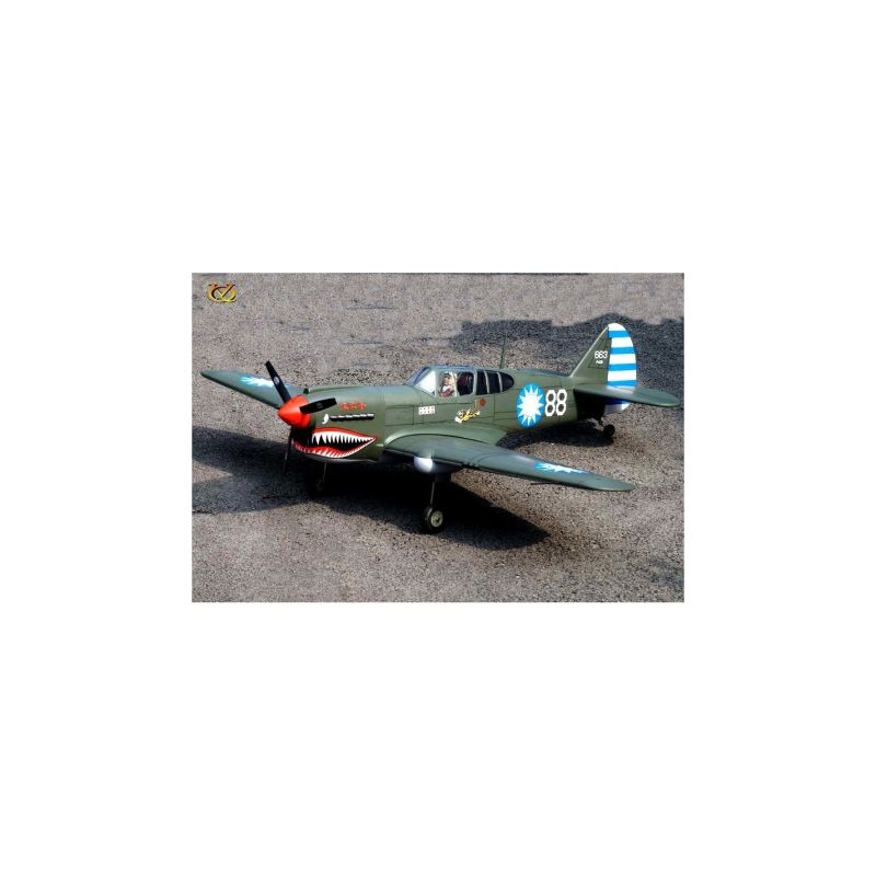 Avion VQ Model P-40 Kitty Hawk 1.57m + Saito FA-62B Moteur methanol 4 temps
