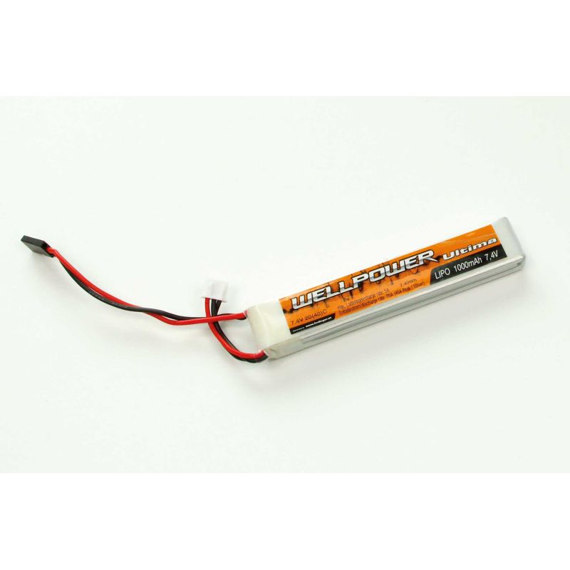WELLPOWER Batterie Lipo ULTIMA 1000 mAh / 7,4V Volt 2S « Slim » 20/40C Graupner/JR Plug