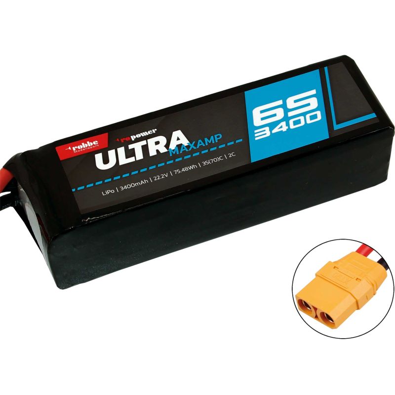 Robbe Modellsport RO-POWER ULTRA MAXAMP 3400MAH 22,2 VOLT 6S 35(70)C BATTERIE LIPO