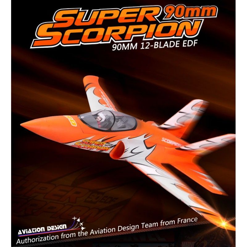 1/12 Jet 90mm EDF Super Scorpion Orange PNP kit w/ reflex system