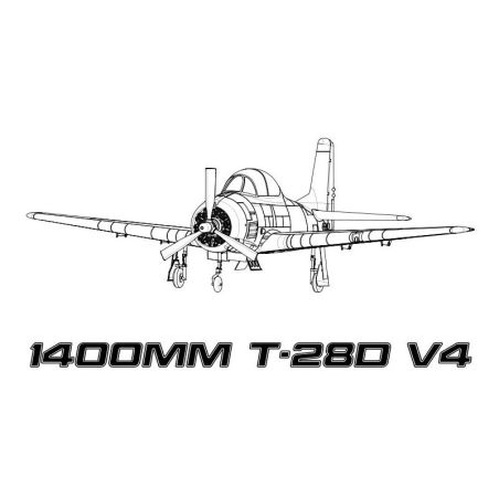 1/8 Plane 1400MM T-28 (V4) Red PNP kit