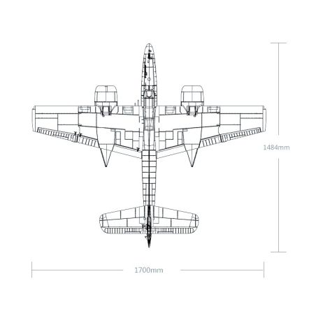 1/9 Plane 1700mm F7F Tigercat Blue PNP kit w/ reflex system