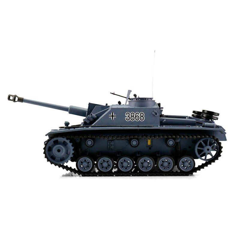 1/16 RC Sturmgeschütz III Ausf. G grau BB+IR (chenilles métalliques)