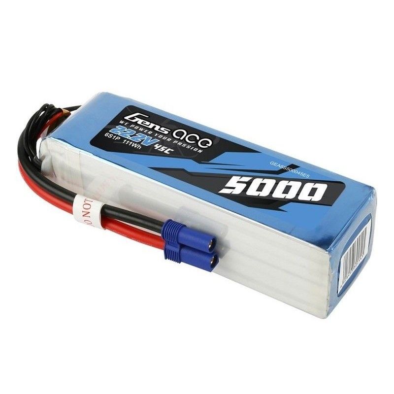 Batterie Gens ace lipo 6S 22.2V 5000mAh 45C prise EC5