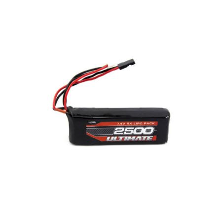 Accu UR Lipo 2S RX Plat 2500mah JR - UR4451Dimensions : 86x29.5x16.5mm Poids : 90g Connecteur : Futaba Energie : 18.5 Wh