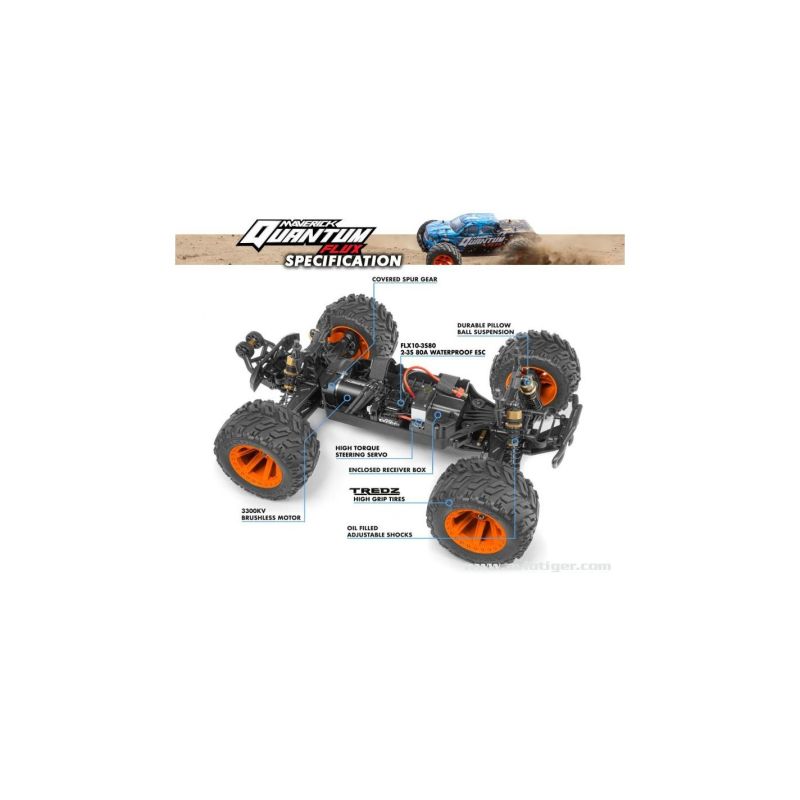 QUANTUM MT 1/10 4X4 FLUX BLEU | Ventedemodelisme.fr
