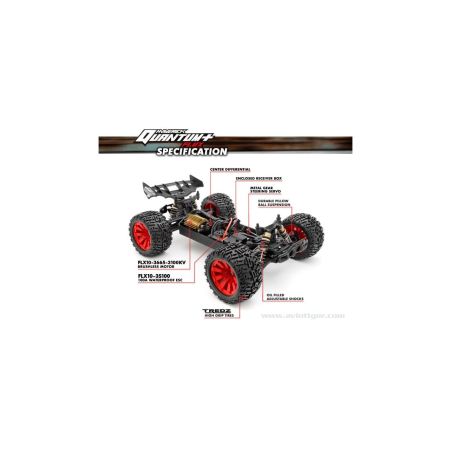QUANTUM+ XT FLUX 4X4 1/10 ARGENT ROUGE | Ventedemodelisme.fr