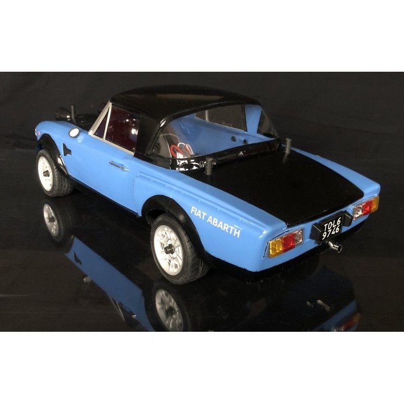 DISC.. FIAT 124 ABARTH Rally Light Blue-Black 1/10 RC car RTR Kit