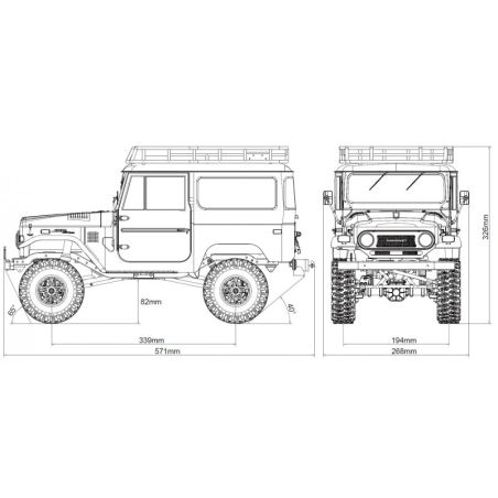 1/10 Toyota Land cruiser FJ40 scaler ARTR kit (RS version) - Blue | Ventedemodelisme.fr
